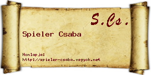 Spieler Csaba névjegykártya